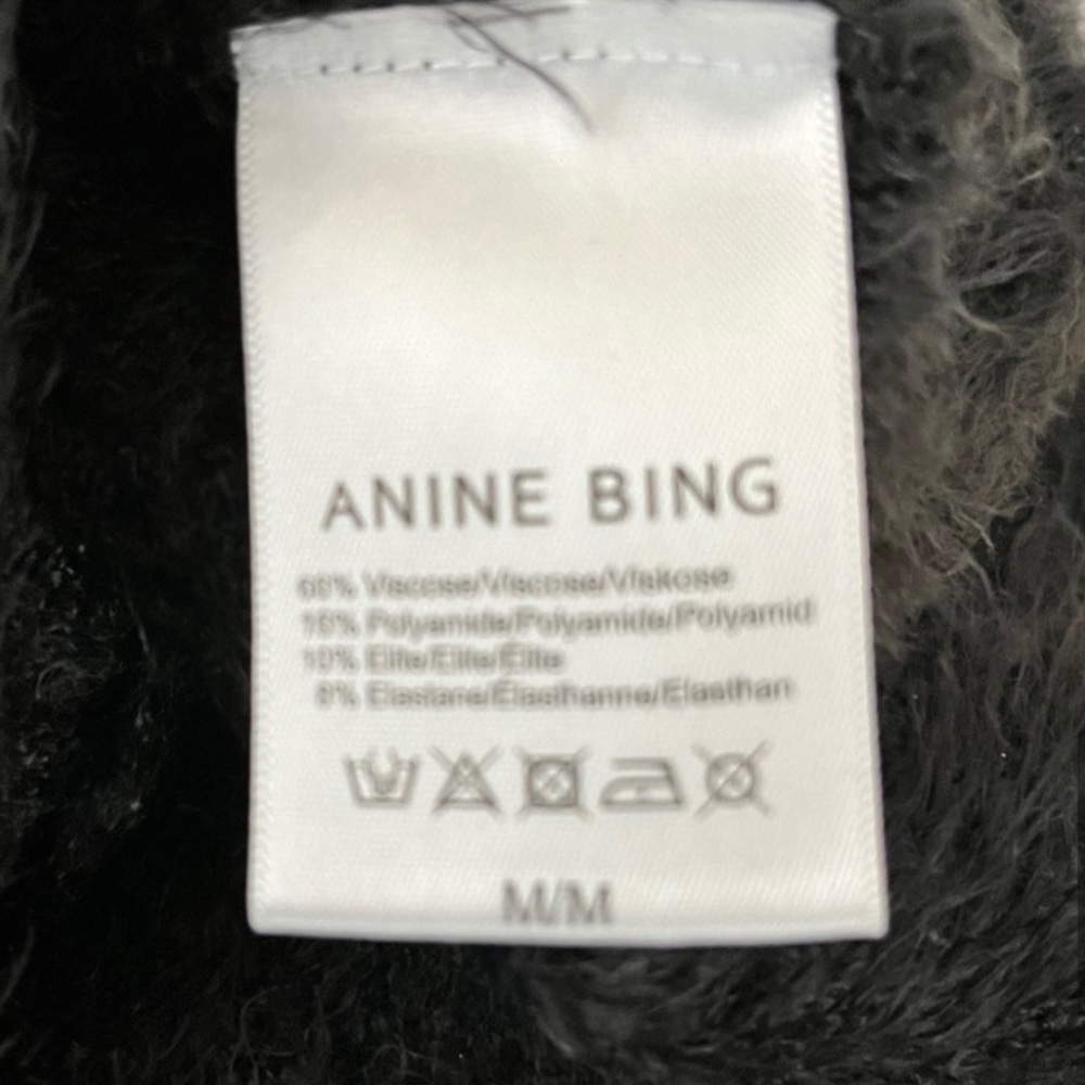Anine Bing Open Back Fuzzy Knit Sweater Black - image 6
